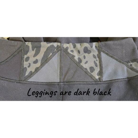 Lululemon Size 8 Women's Leggings Black Solid Animal Print Waist - Picture 5 of 6
